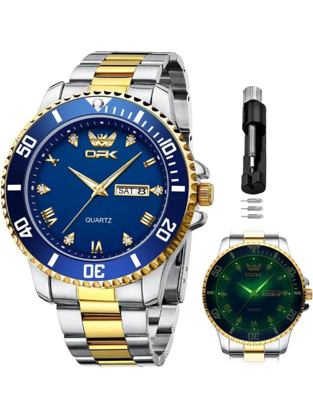 Stylish Men's Diamond Roman Analog Watch | Waterproof Stainless Steel | Perfect
